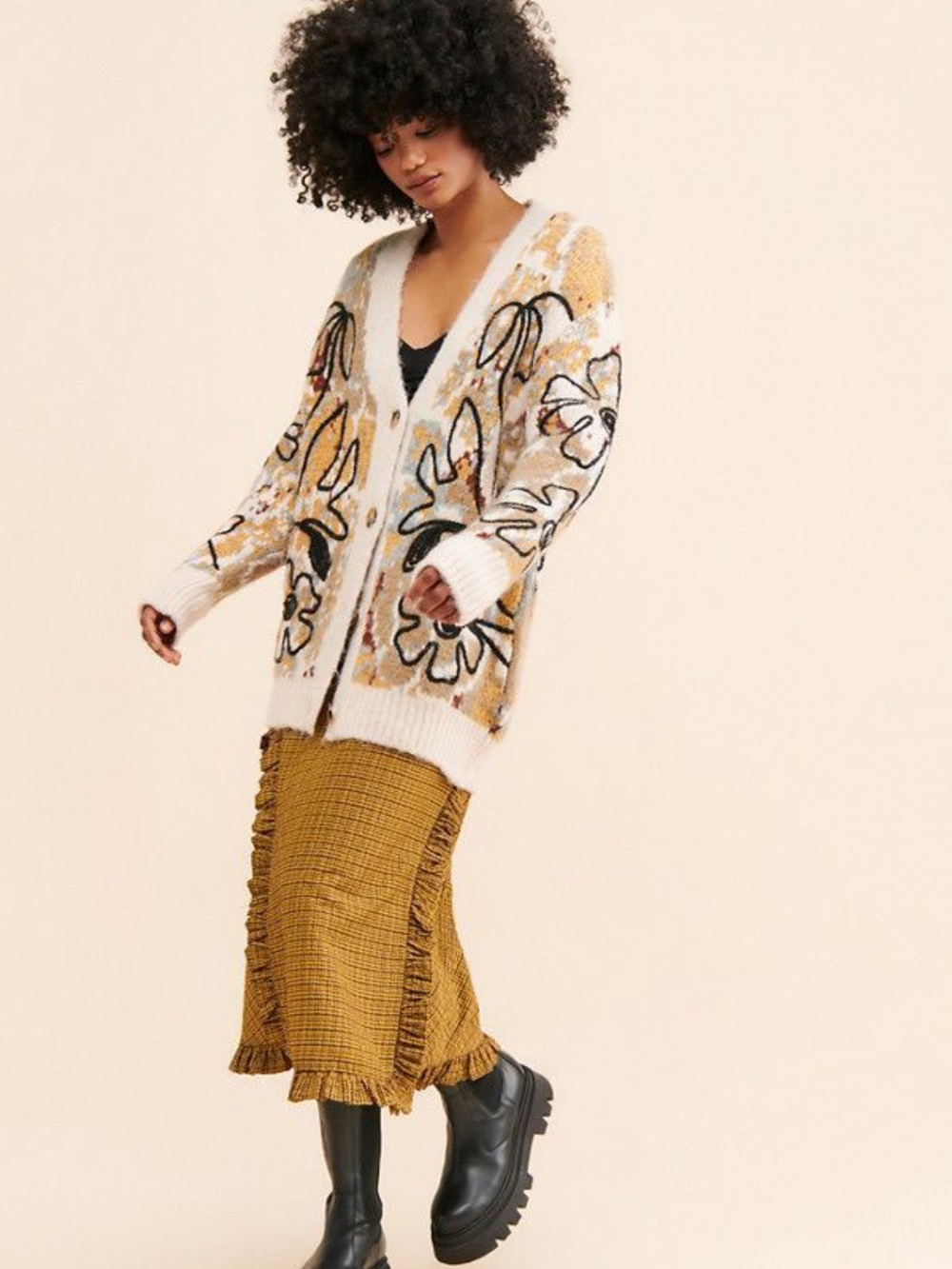 Free People Alexis Flora Cardigan